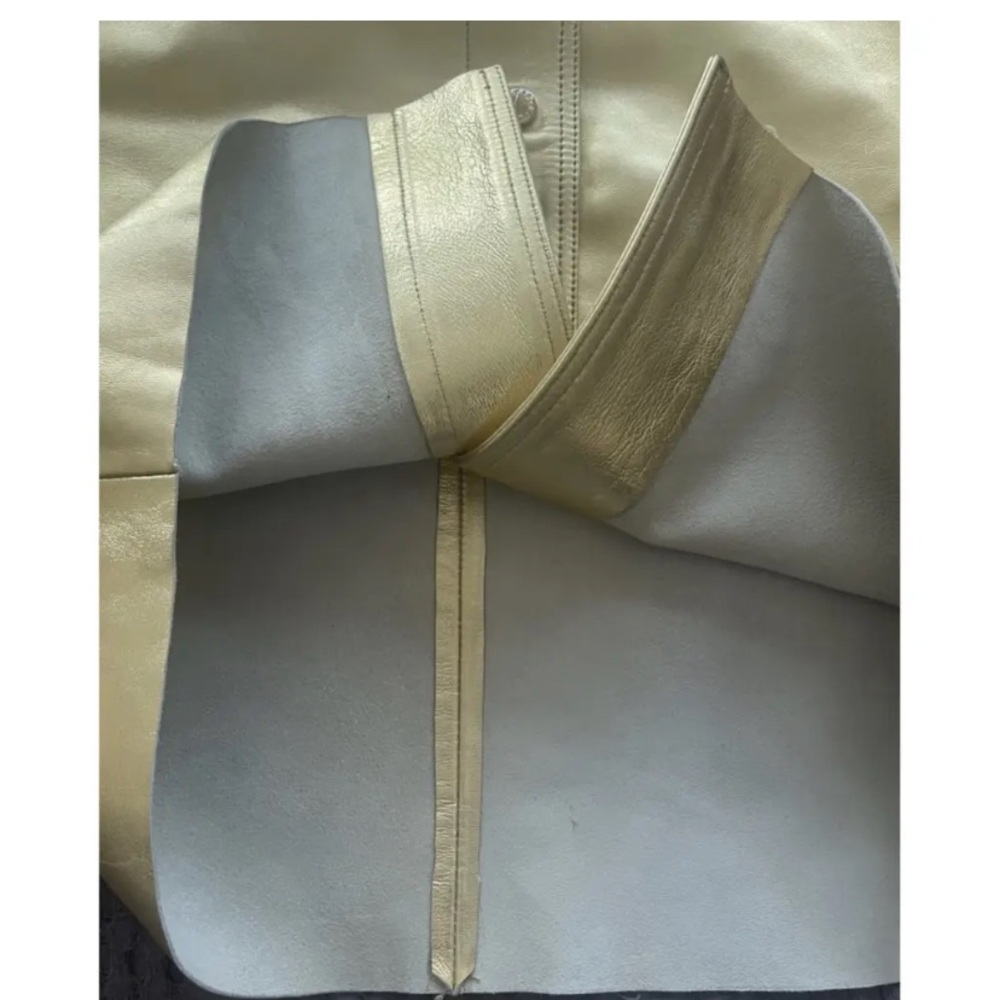 Sandro Gold Metallic Snap Button Front Skirt - image 8